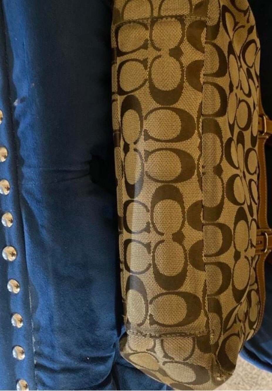 Coach Signature Canvas Heritage Stripe Carryall Tote Bag - Picture 7 of 9